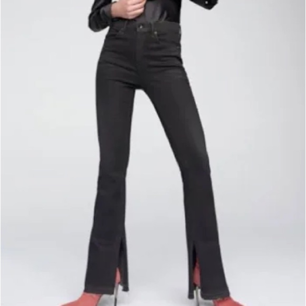 Rag & Bone Bella Flare Cut Jeans in Worn Black